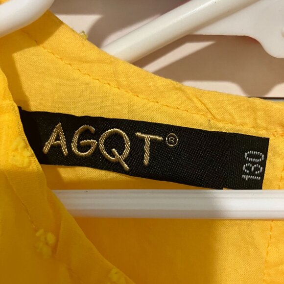 AGQT Toddler Girls  Sleeveless Pleated Ruffle Dress, Yellow, Size 5-6Y - Picture 4 of 4